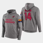 Men Arizona Cardinals #14 J.J. Nelson New Season Player Pullover Hoodie - Gray