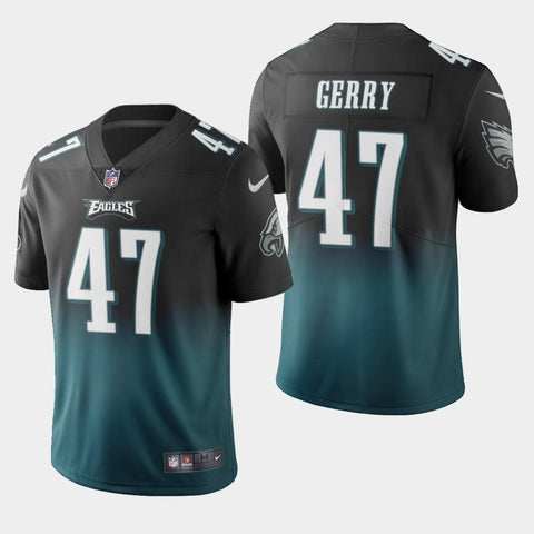 Men's Philadelphia Eagles #47 Nathan Gerry Color Crash Gradient Midnight Green Jersey