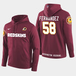 Men's Washington Redskins #58 Jerod Fernandez New Season Player Pullover Hoodie - Burgundy