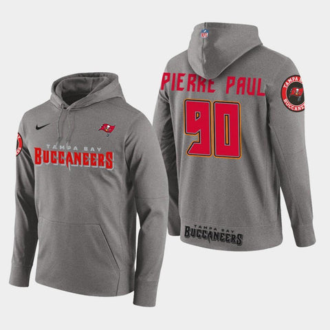 Men's Tampa Bay Buccaneers #90 Jason Pierre-Paul New Season Player Pullover Hoodie - Gray