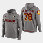 Men's Washington Redskins #78 Ondre Pipkins New Season Player Pullover Hoodie - Gray