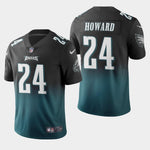 Men's Philadelphia Eagles #24 Jordan Howard Color Crash Gradient Midnight Green Jersey