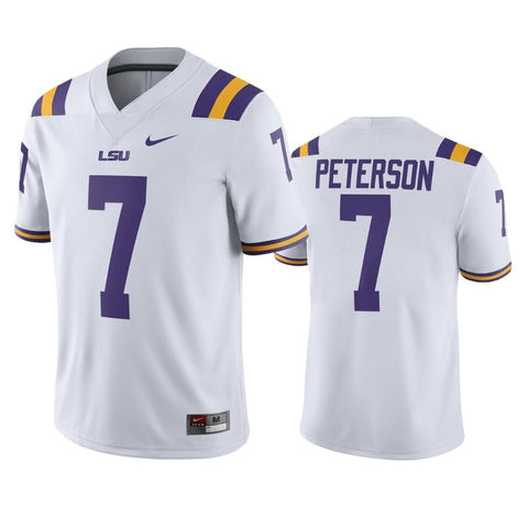 Men's LSU Tigers Patrick Peterson White College Football Jersey