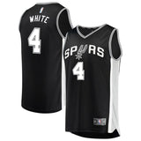 4-Derrick White San Antonio Spurs  Jersey Black - Icon Edition