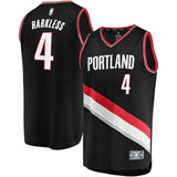 4-Maurice Harkless Portland Trail Blazers  Jersey Black - Icon Edition
