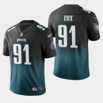 Men's Philadelphia Eagles #91 Fletcher Cox Color Crash Gradient Midnight Green Jersey