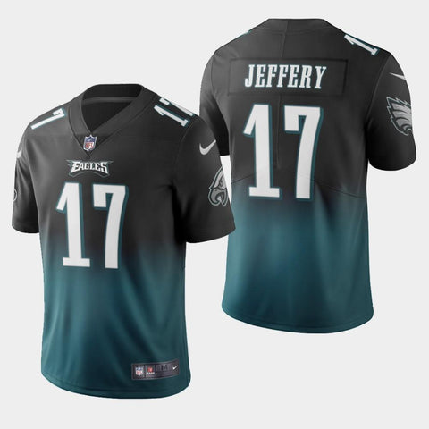 Men's Philadelphia Eagles #17 Alshon Jeffery Color Crash Gradient Midnight Green Jersey