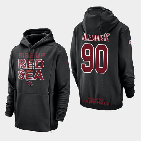 Men's Arizona Cardinals #90 Robert Nkemdiche Sideline Lockup Pullover Hoodie - Black