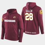 Men's Washington Redskins #28 Darrell Green Retired Player Pullover Hoodie - Burgundy