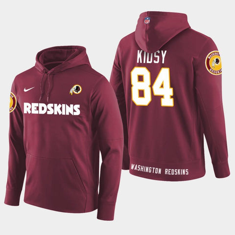 Men's Washington Redskins #84 Darvin Kidsy New Season Player Pullover Hoodie - Burgundy