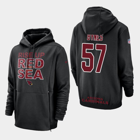 Men's Arizona Cardinals #57 Josh Bynes Sideline Lockup Pullover Hoodie - Black