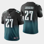 Men's Philadelphia Eagles #27 Malcolm Jenkins Color Crash Gradient Midnight Green Jersey