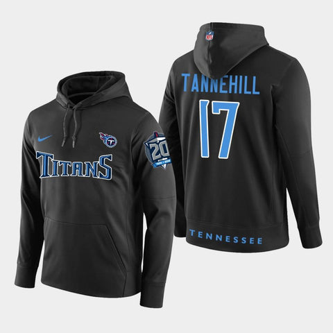 Men's Tennessee Titans #17 Ryan Tannehill New Season Player Pullover Hoodie - Black