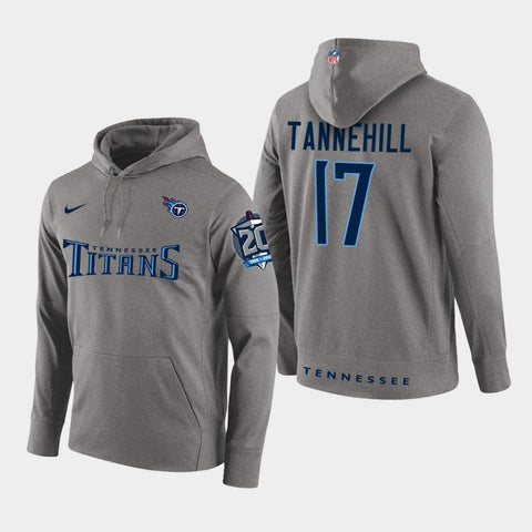 Men's Tennessee Titans #17 Ryan Tannehill New Season Player Pullover Hoodie - Gray