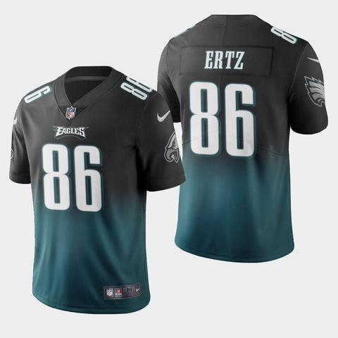 Men's Philadelphia Eagles #86 Zach Ertz Color Crash Gradient Midnight Green Jersey