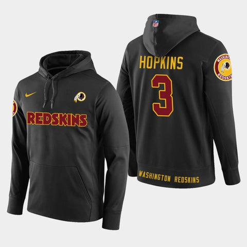 Men's Washington Redskins #3 Dustin Hopkins New Season Player Pullover Hoodie - Black