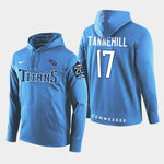 Men's Tennessee Titans #17 Ryan Tannehill New Season Player Pullover Hoodie - Blue