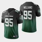 Men's New York Jets #95 Quinnen Williams Color Crash Gradient Green Jersey