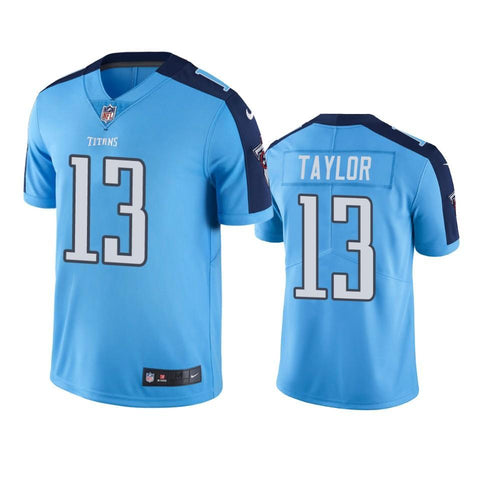 Tennessee Titans #13 Men's Light Blue Taywan Taylor Color Rush Limited Jersey