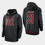 Men's Arizona Cardinals #31 David Johnson Sideline Lockup Pullover Hoodie - Black