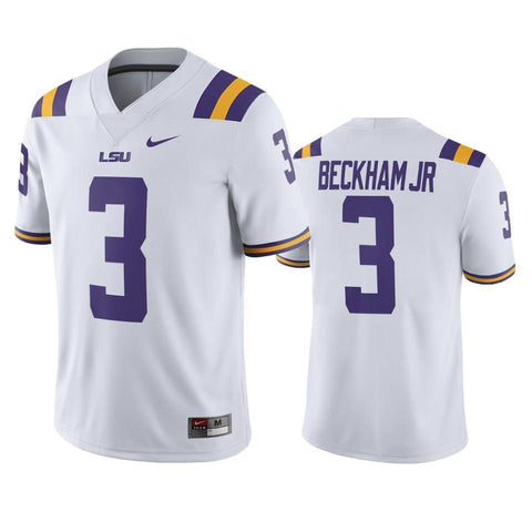 Men's LSU Tigers Odell Beckham Jr White College Football Jersey