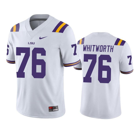 LSU Tigers Andrew Whitworth White College Football Jersey