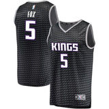 5-De'Aaron Fox Sacramento Kings Jersey Black - Statement Edition