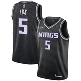 5-De'Aaron Fox Sacramento Kings  Swingman Jersey - Statement Edition – Black