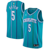 5-Nicolas Batum Charlotte Hornets  Hardwood Classics Swingman Jersey - Aqua