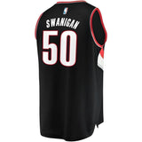 50-Caleb Swanigan Portland Trail Blazers  Jersey Black - Icon Edition