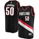 50-Caleb Swanigan Portland Trail Blazers  Jersey Black - Icon Edition