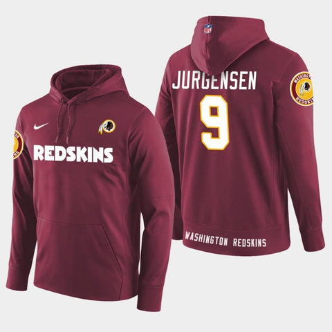 Men's Washington Redskins #9 Sonny Jurgensen Retired Player Pullover Hoodie - Burgundy