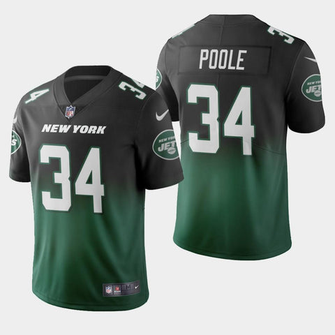 Men's New York Jets #34 Brian Poole Color Crash Gradient Green Jersey