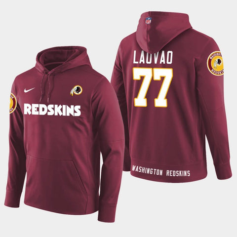 Men's Washington Redskins #77 Shawn Lauvao New Season Player Pullover Hoodie - Burgundy