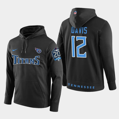 Men's Tennessee Titans #12 Austin Davis New Season Player Pullover Hoodie - Black