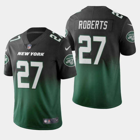 Men's New York Jets #27 Darryl Roberts Color Crash Gradient Green Jersey