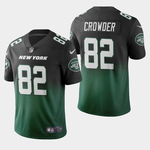 Men's New York Jets #82 Jamison Crowder Color Crash Gradient Green Jersey