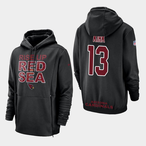 Men's Arizona Cardinals #13 Christian Kirk Sideline Lockup Pullover Hoodie - Black