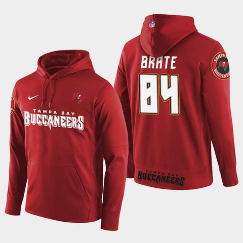 Men's Tampa Bay Buccaneers #84 Cameron Brate New Season Player Pullover Hoodie - Red