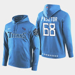 Men's Tennessee Titans #68 Austin Pasztor New Season Player Pullover Hoodie - Blue