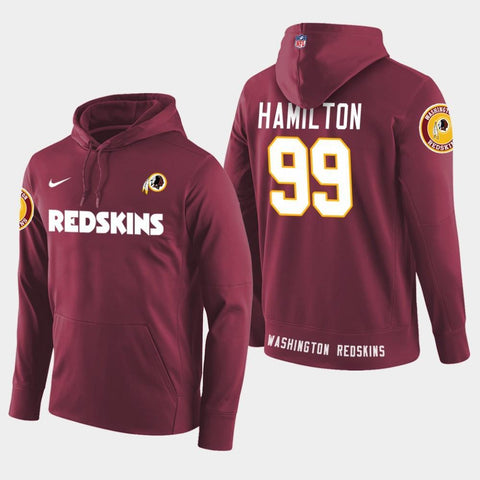 Men's Washington Redskins #99 Phil Taylor Hamilton New Season Player Pullover Hoodie - Burgundy