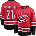 Nino Niederreiter Carolina Hurricanes Fanatics Branded Home Breakaway Player Jersey - Red