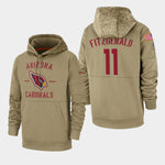 Men's Larry Fitzgerald Arizona Cardinals Salute to Service Sideline Therma Pullover Hoodie - Tan