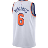 6-Kristaps Porzingis New York Knicks Swingman Jersey White - Association Edition