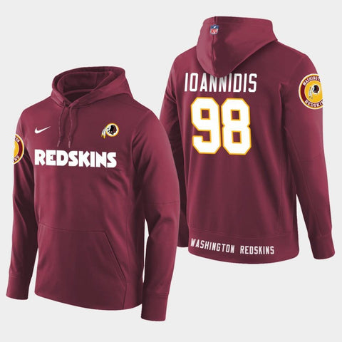 Men's Washington Redskins #98 Matt Ioannidis New Season Player Pullover Hoodie - Burgundy