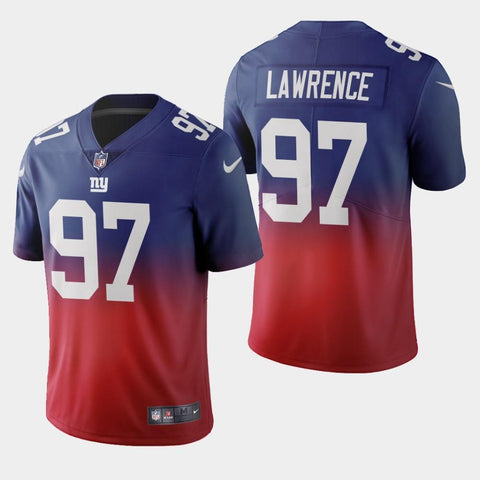 Men's New York Giants #97 Dexter Lawrence Color Crash Gradient Royal Jersey