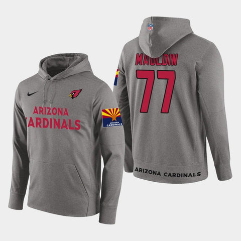 Men's Arizona Cardinals #77 Stan Mauldin Retired Player Pullover Hoodie - Gray