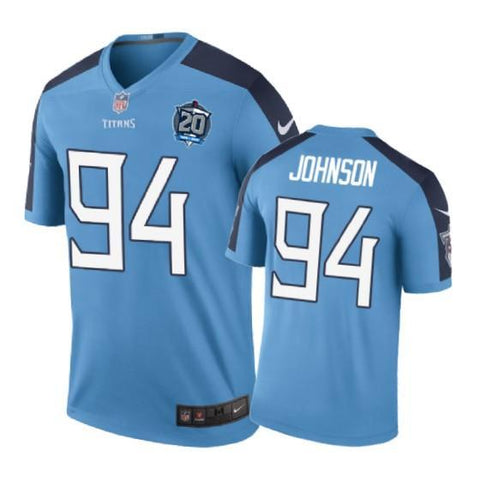 Tennessee Titans #94 Austin Johnson Nike color rush Light Blue Jersey