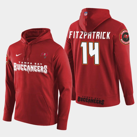 Men's Tampa Bay Buccaneers #14 Ryan Fitzpatrick New Season Player Pullover Hoodie - Red