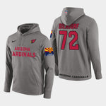 Men's Arizona Cardinals #72 Dan Dierdorf Retired Player Pullover Hoodie - Gray